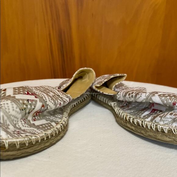 Muk Luks Silver Pink Tribal Print Espadrilles Slip-On Shoes Vacation Casual Boho - Picture 8 of 11